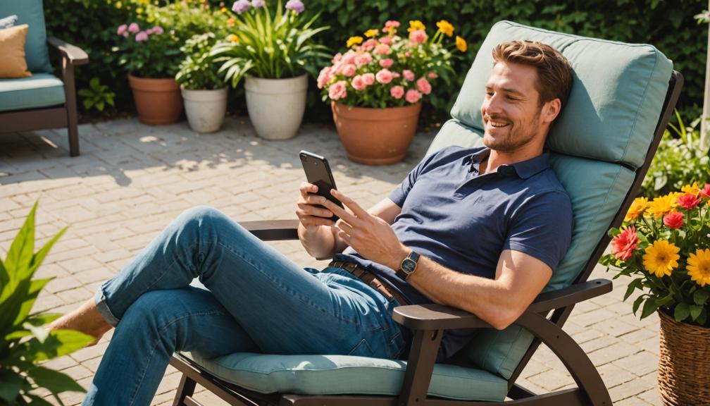 Prendre le soleil en jouant à Tower Rush pendant l'été