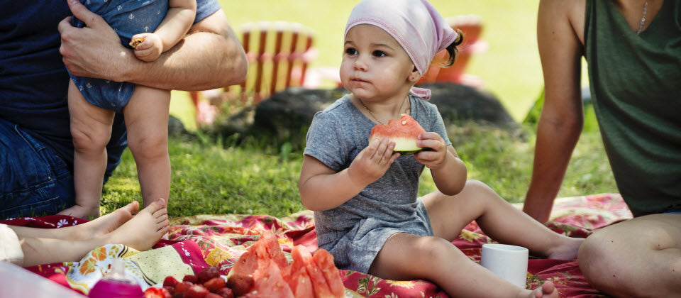 pique-nique pour un bébé de 2 ans 