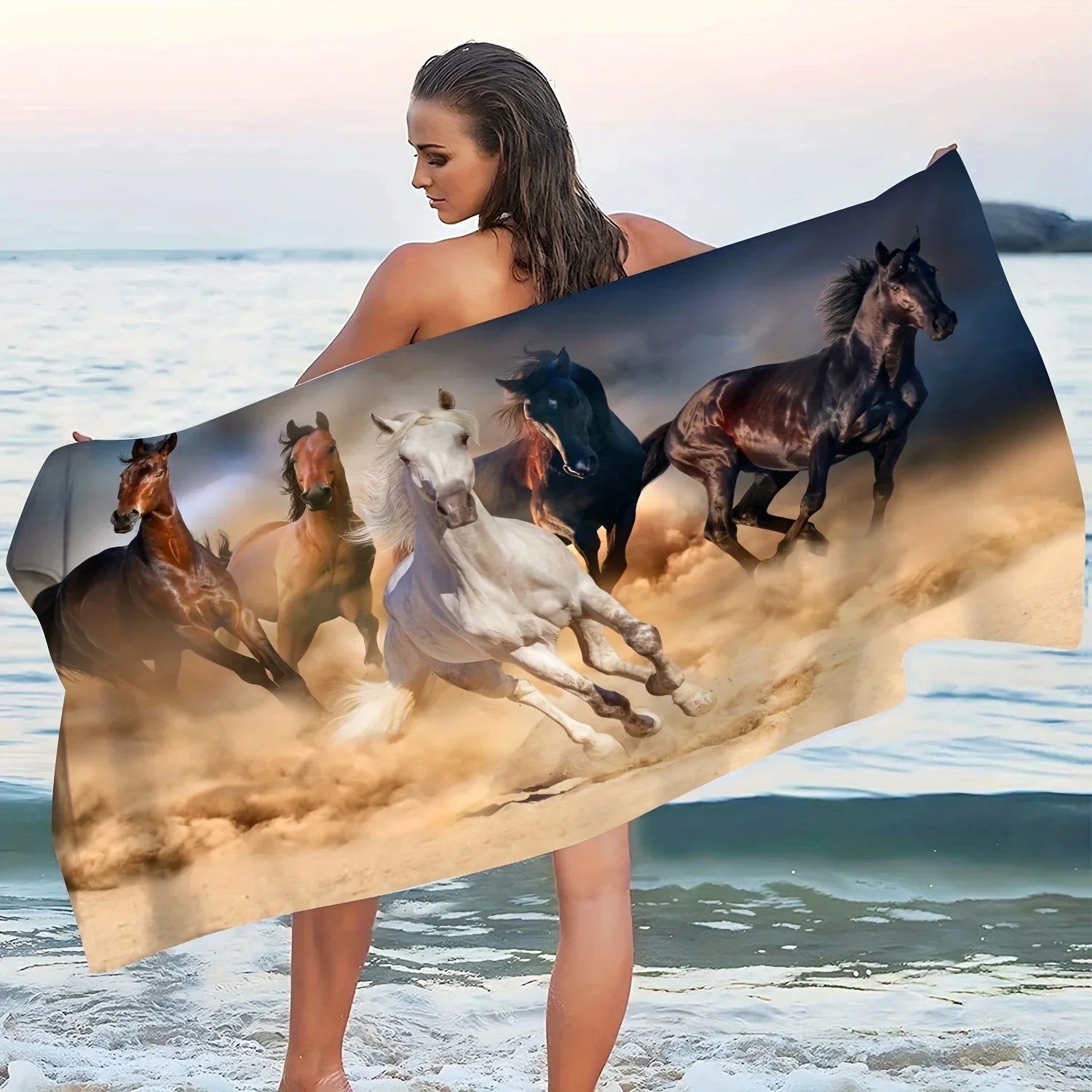 Serviette de plage cheval