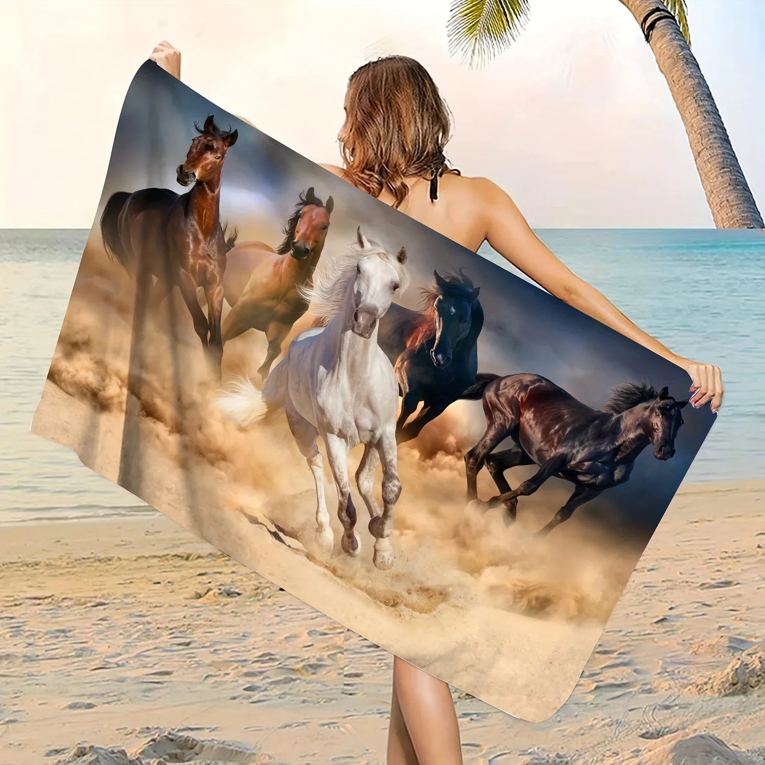 Serviette de plage cheval