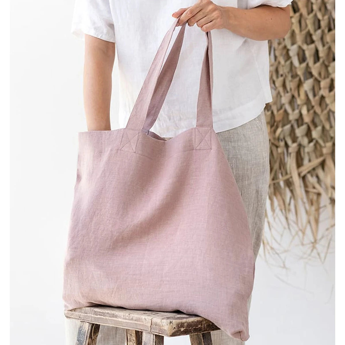 Sac de plage en lin lavé