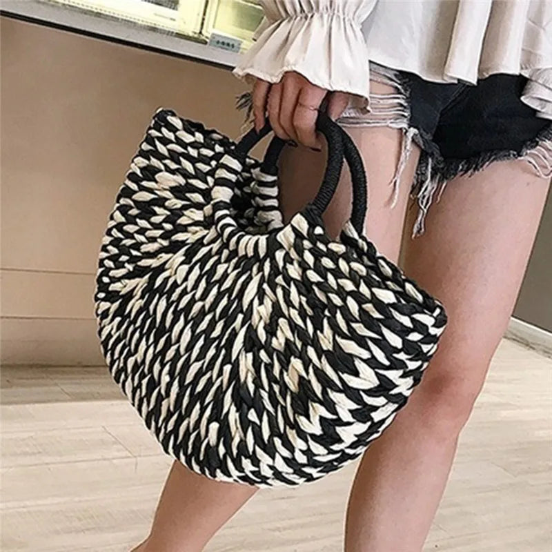 Sac de plage en paille Banana Moon