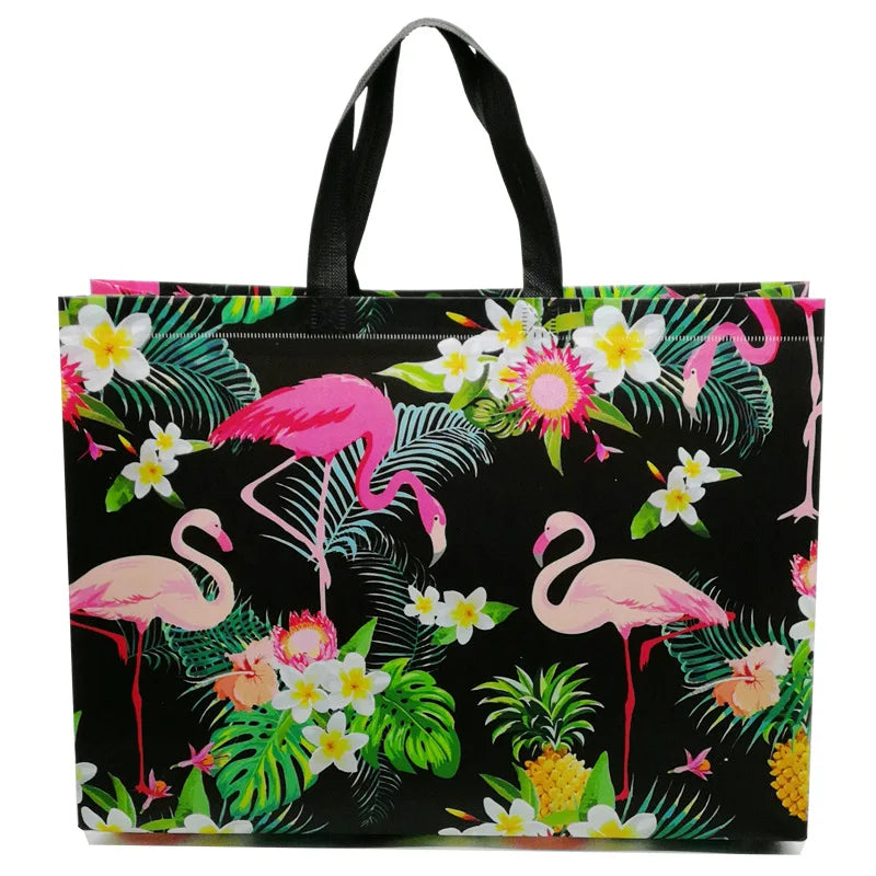 Grand sac de plage flamant rose