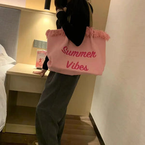 Sac de plage la vie en rose