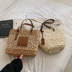 Sac de plage paille avec fermeture