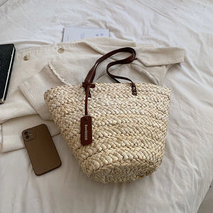 Sac de plage paille avec fermeture