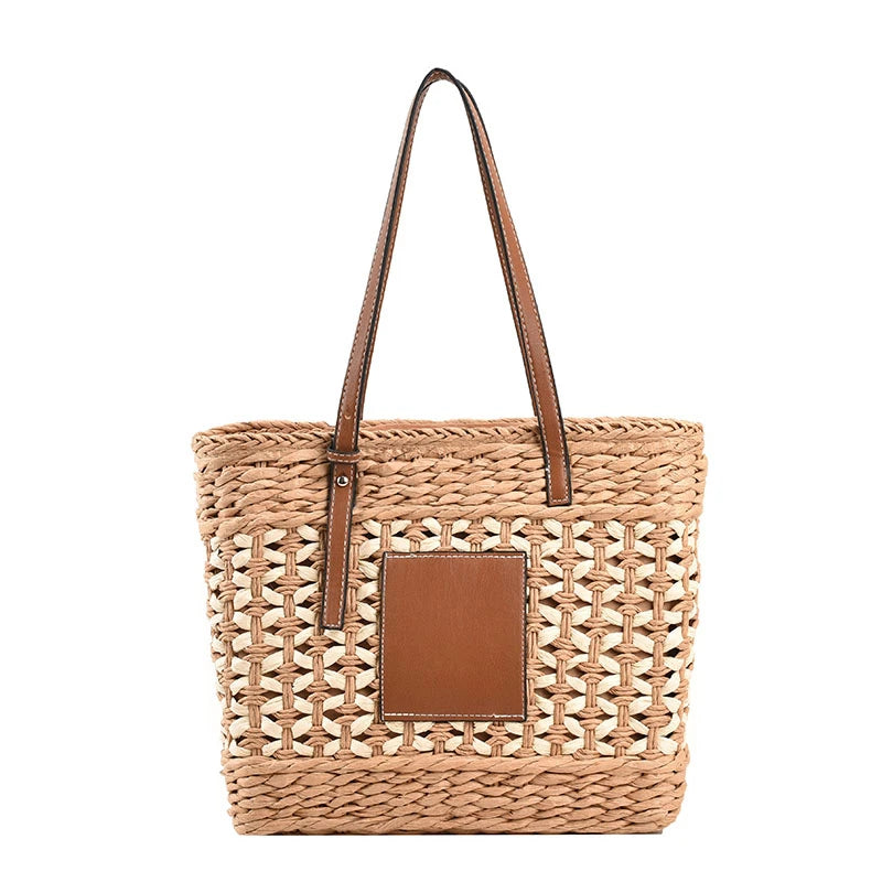 Sac de plage paille avec fermeture