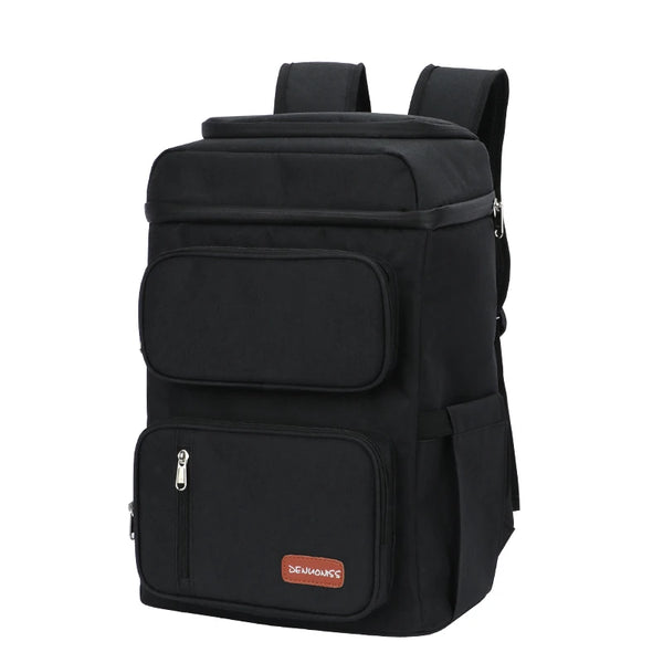 Sac à Dos Glacière Isotherme Pique-nique Plage Camping Noir 42x29x19cm