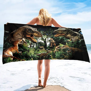 Serviette de plage dinosaure