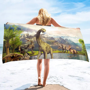 Serviette de plage dinosaure
