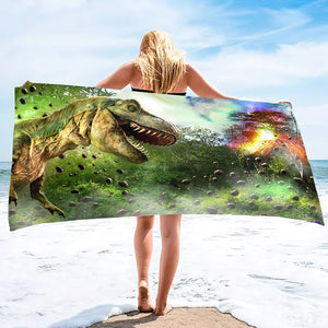 Serviette de plage dinosaure