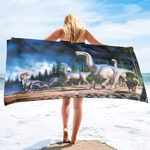 Serviette de plage dinosaure