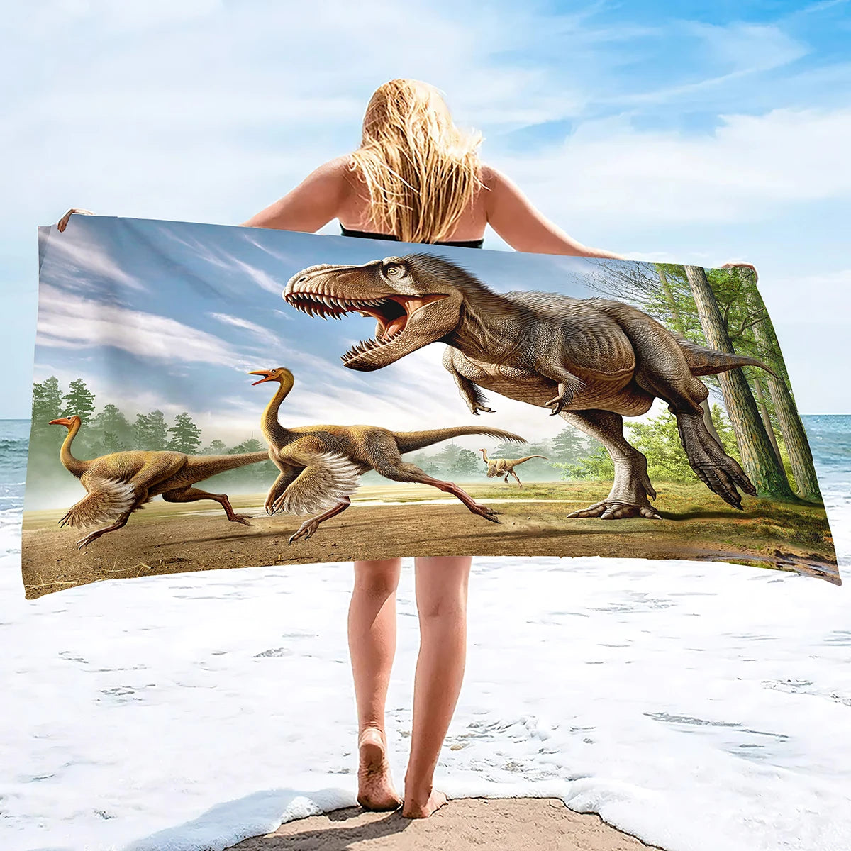 Serviette de plage dinosaure