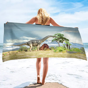 Serviette de plage dinosaure
