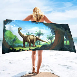 Serviette de plage dinosaure
