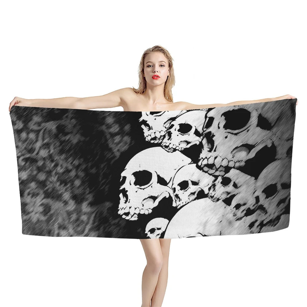 Serviette de plage tête de mort_5