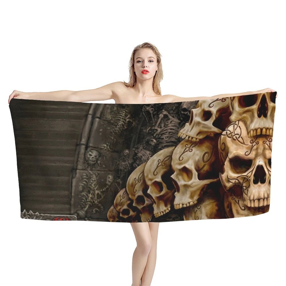 Serviette de plage tete de mort
