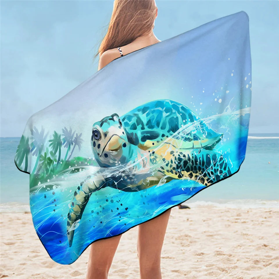 Serviette de plage tortue
