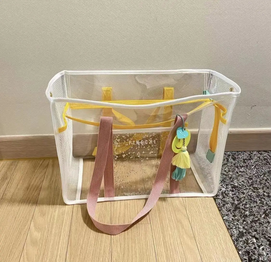 grand sac de plage en plastique transparent