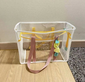 grand sac de plage en plastique transparent