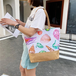 sac de plage léger en tissu pour femme