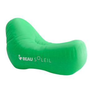 chaise sofa gonflable vert plage piscine
