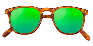 lunette soleil basel ecaille tortue verre vert miroir pliee beau soleil